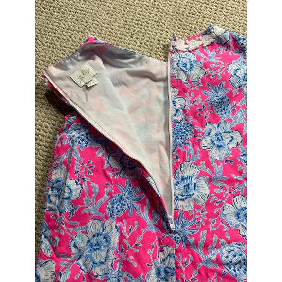 Lilly Pulitzer Little Lilly Classic Shift Dress Girls 10 Pink/Blue Wave N Sea - Picture 5 of 7